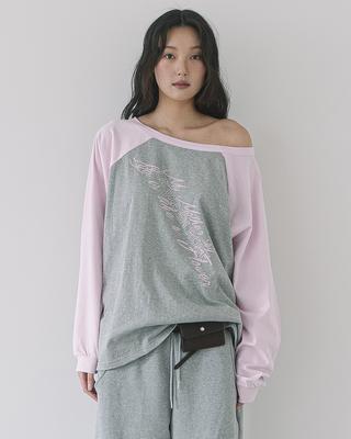 HAVISM Lver Boat Neck Raglan L/S Tee(Grey)