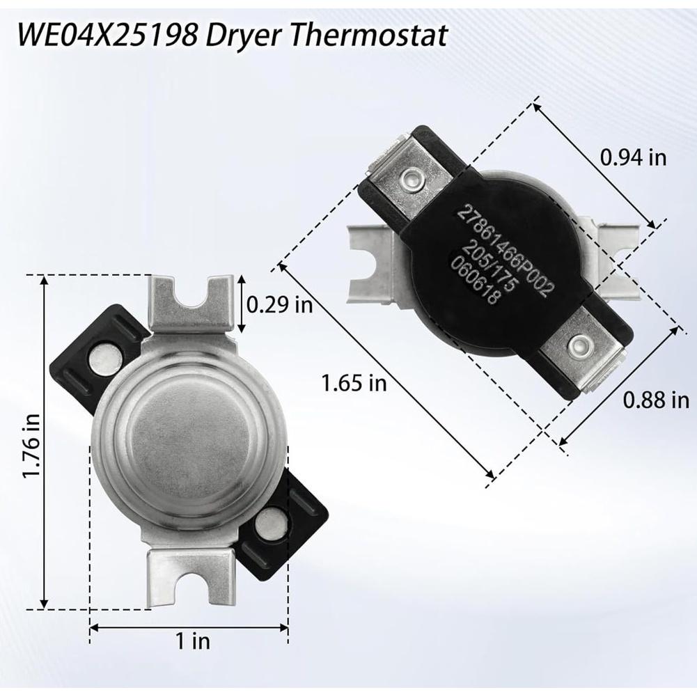 For GE Dryer Thermostat Replacement WE04X25198 Compatible with Models GTD65EBPL1DG GTD65EBSJ0WS Temperature Regulation Component