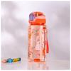 600ml Water Bottle Cartoon Animal Portable Safety Lock Straw Cup Kids Leak-proof Summer Drinking Jug for Outdoor Camping Travel