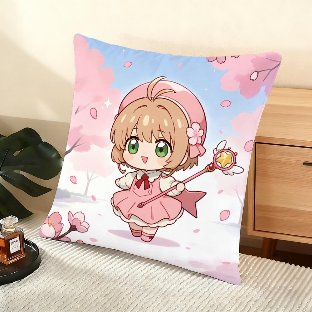 CCardcaptor SSakura Cushion Cover Soft Short Plush Pillow Cover Smooth Cozy Texture Aesthetic Cushion Case Home Decor