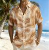 Men's Watercolor Print Short Sleeve Shirt, Spring Summer Minimalist Hawaiian Vacation Blouse, Loose Casual Top
