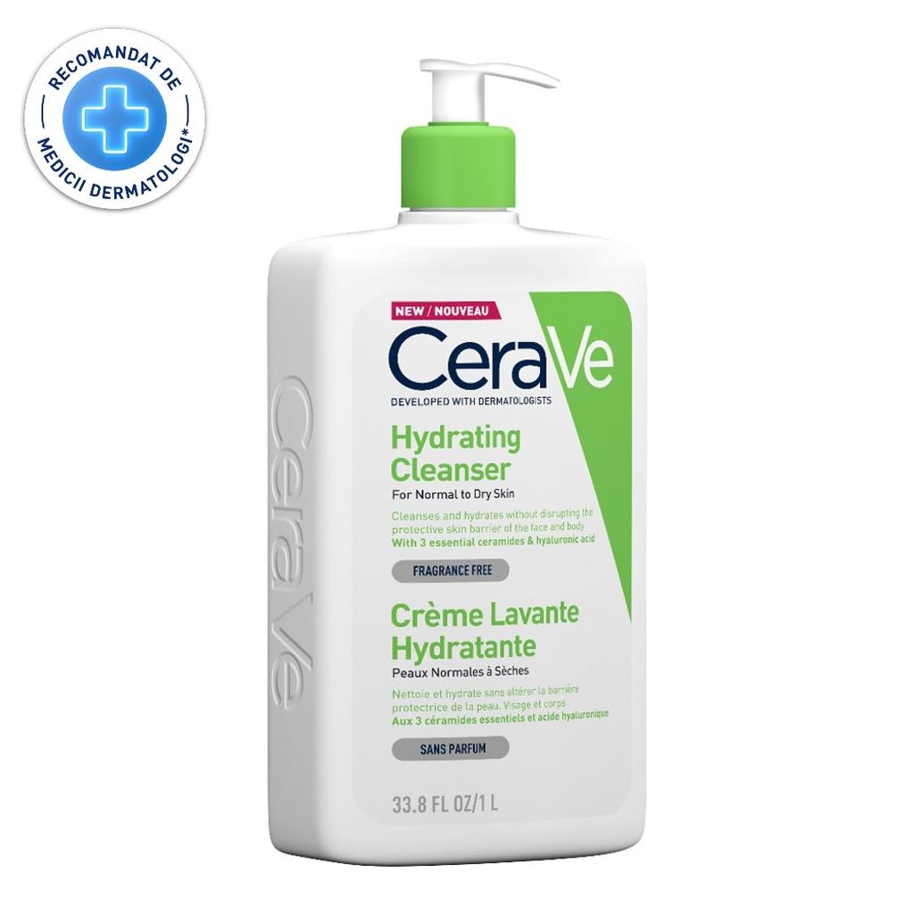 CeraVe Hydrating Facial Cleanser Gel with Ceramides and Hyaluronic Acid for Normal To Dry Skin, 976 Ml