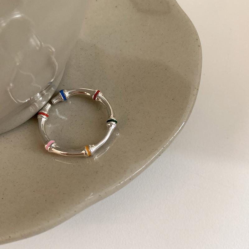 Inspired Korean Trendy Adjustable Copper Ring Irregular Drip Glaze Women For