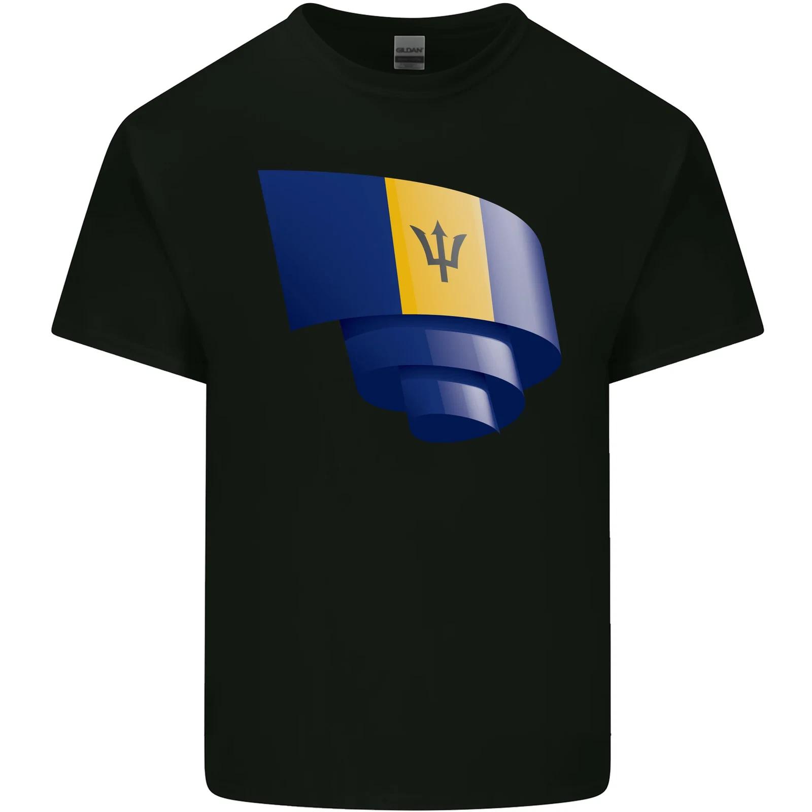 Curled Barbados Flag Barbadians Day Football Kids T-Shirt Childrens L