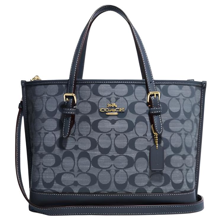 

Coach Mollie Classic Monogram Jacquard Zipper Closure Fabric And Leather Shoulder Crossbody Bag Women bags Denim-Blue CH228-IMDEI Basic Set (Bag+Dust Bag)