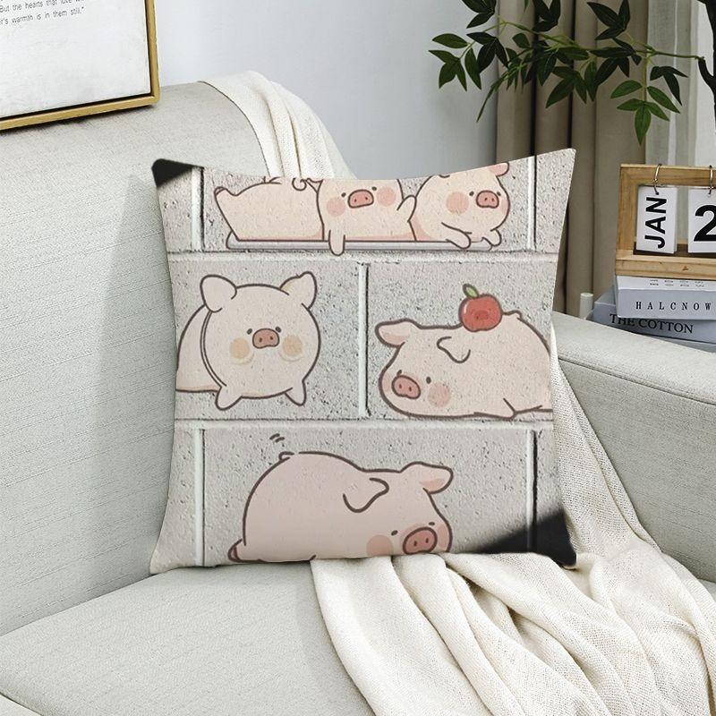 Pig Pattern Pillowcase Dormitory Decoration Office Living Room Sofa Home Pillowcase