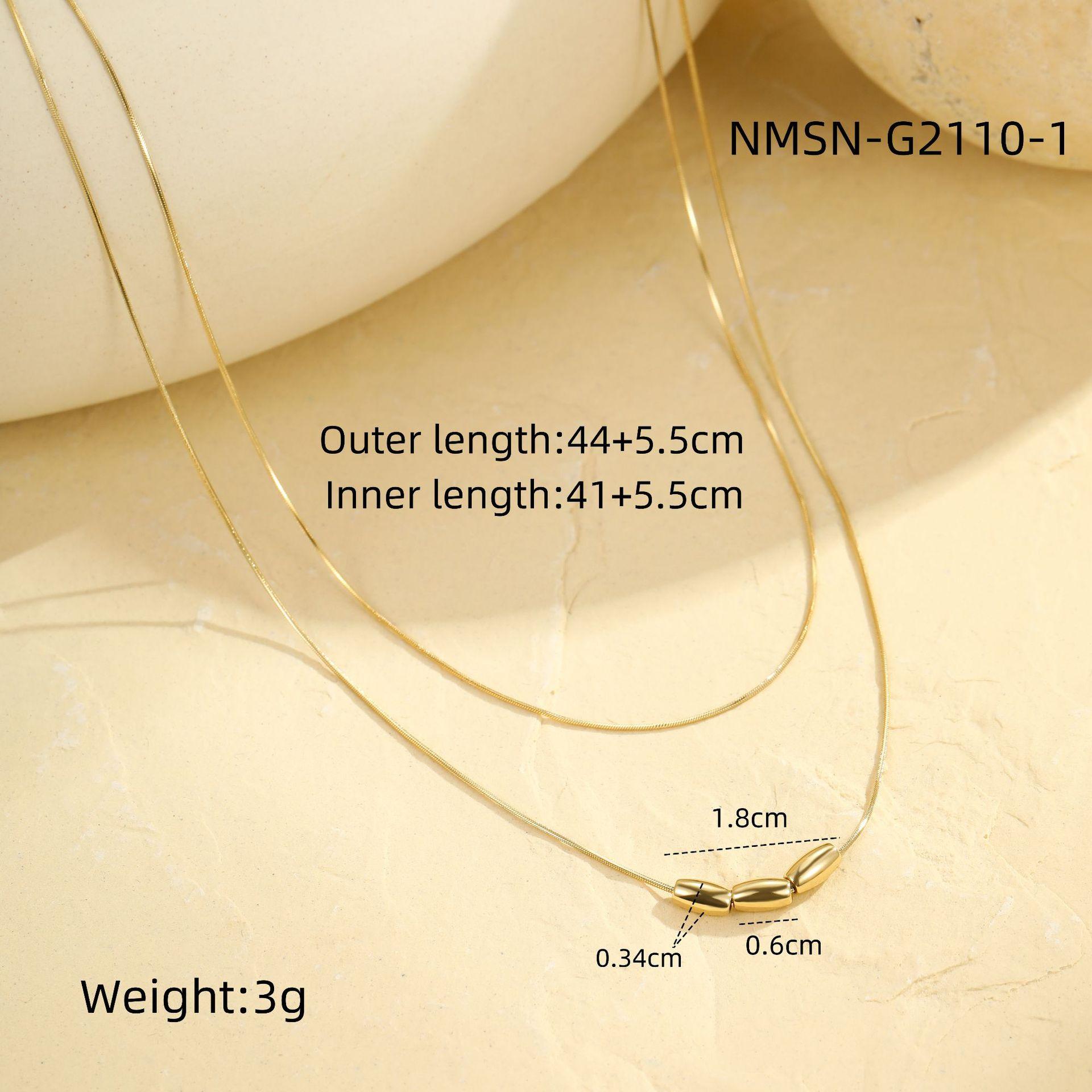 GEMCHIC Women s Stainless Steel Layered Choker Necklace with Double Beads, Fashion Simple Round Bead Trendy Jewelry