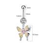 Cute Sweet Dangle Belly Button Rings  Butterfly Heart Navel Ring Stainless Steel Body Piercing Jewelry