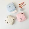 Cute Bow Design Sanitary Napkins Bag Zipper Closure Multipurpose Storage Pouch Compact & Portable Storage Bag
