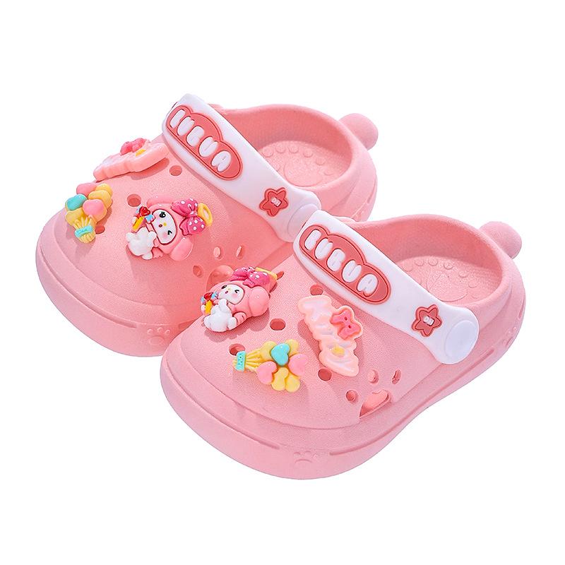 Chaussures Sabots Dessin Animé DIY pour Enfants Filles, Claquettes d'Été pour Tout-Petits, Bout Anti-Collision Mignon, Âges 1-3