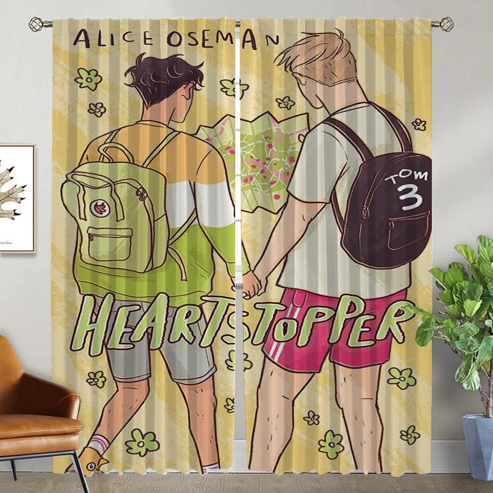 Anti-mosquito Curtains for Living Room Curtain Heartstopper Halloween Decoration Blackout Curtains 2 Pieces Partition Shades