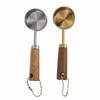 14 ML Measuring Spoons with Solid Wood Handle Accuracy Textured Measuring Cups for Liquid Dry Ingredients