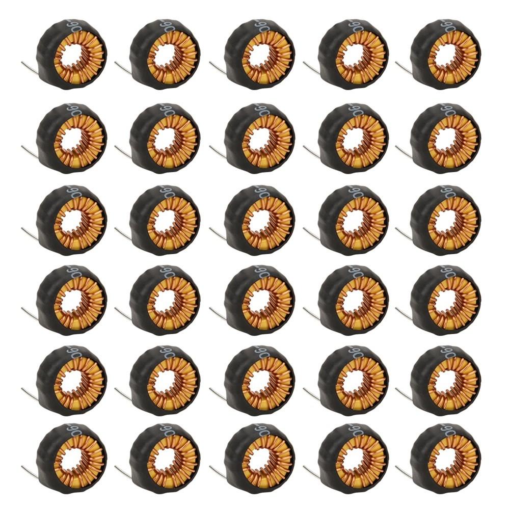 

30Pcs Toroid Inductor Wire Horizontal Copper Coil with Casing Pipe for PCB Circuit Board 5026 15UH 6A