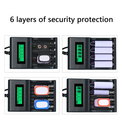 Portable USB Battery Charger Independent Charging Slots for 2A/3A  9V Equipped with LCD Display and Safety Features