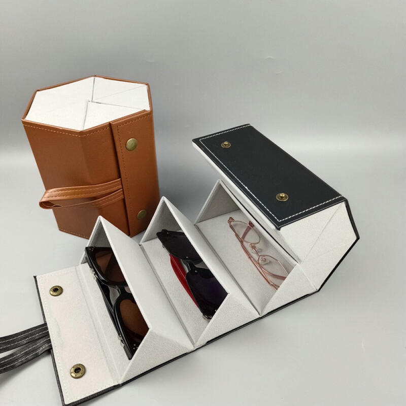 Folding Glasses/Sunglasses Case with 6 Compartments Folding Glasses Case 6 Compartments Black