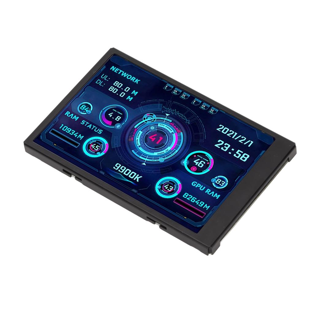 3.5 Inch IPS USB Mini Screen CPU RAM HDD Data Temperature Display 360 Degree Rotation Type C Sub Screen for Computer