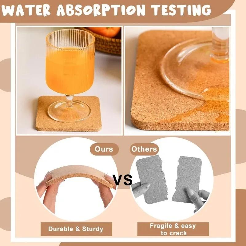 Non-Slip Cork Coaster Natural Round Wooden Cup Mat Heat Insulation Pads Tea Coffee Mug Drinks Holder Table Decoration Cup Pads