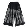 Negru supradimensionat cu talie înaltă vintage Pantaloni largi de vară cu picioare largi pentru femei Pantaloni