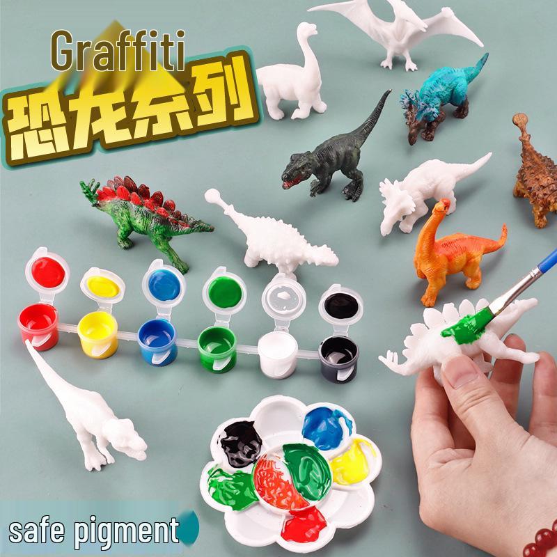 DIY Dinosaurier-Modell Malset für Kinder - Kreatives Graffiti-Spielzeug für Jungen und Mädchen