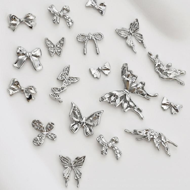 10x/Set Beautiful Butterfly Nails Art Charms 3D Alloy Bowknot Nails Charms Nails Charms Nails Supplies
