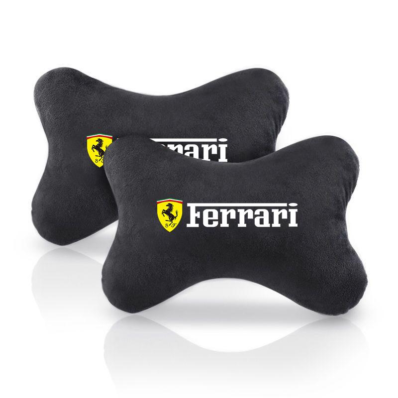 Leather Car Neck Headrest Pillow Seat Belt Protector Pads For Ferrari F1 F8 F80 SF90 Stradale SF90Spider 296 GTB 296 GTS 812 HS4