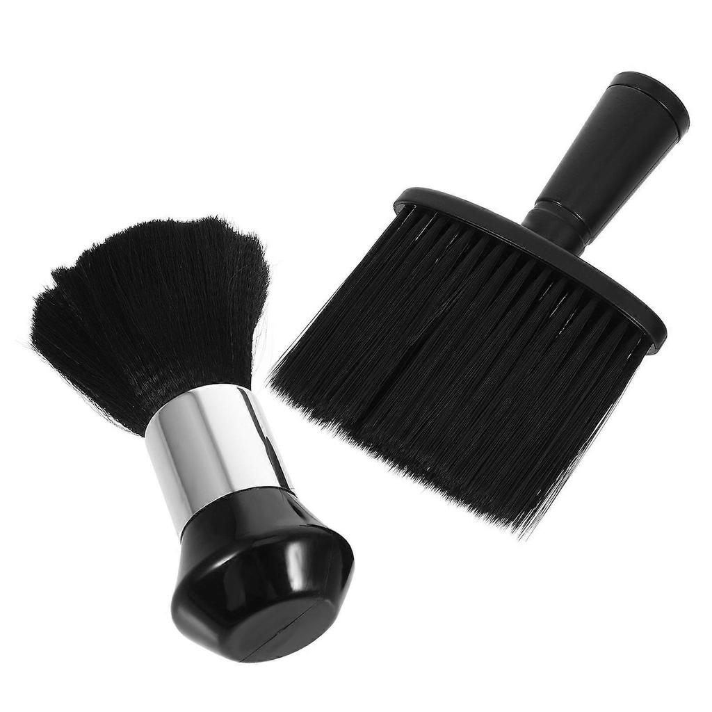 Barber Brush with Soft Bristles for Efficient Hair Removal and Deep Cleaning 2Pcs Black ABS