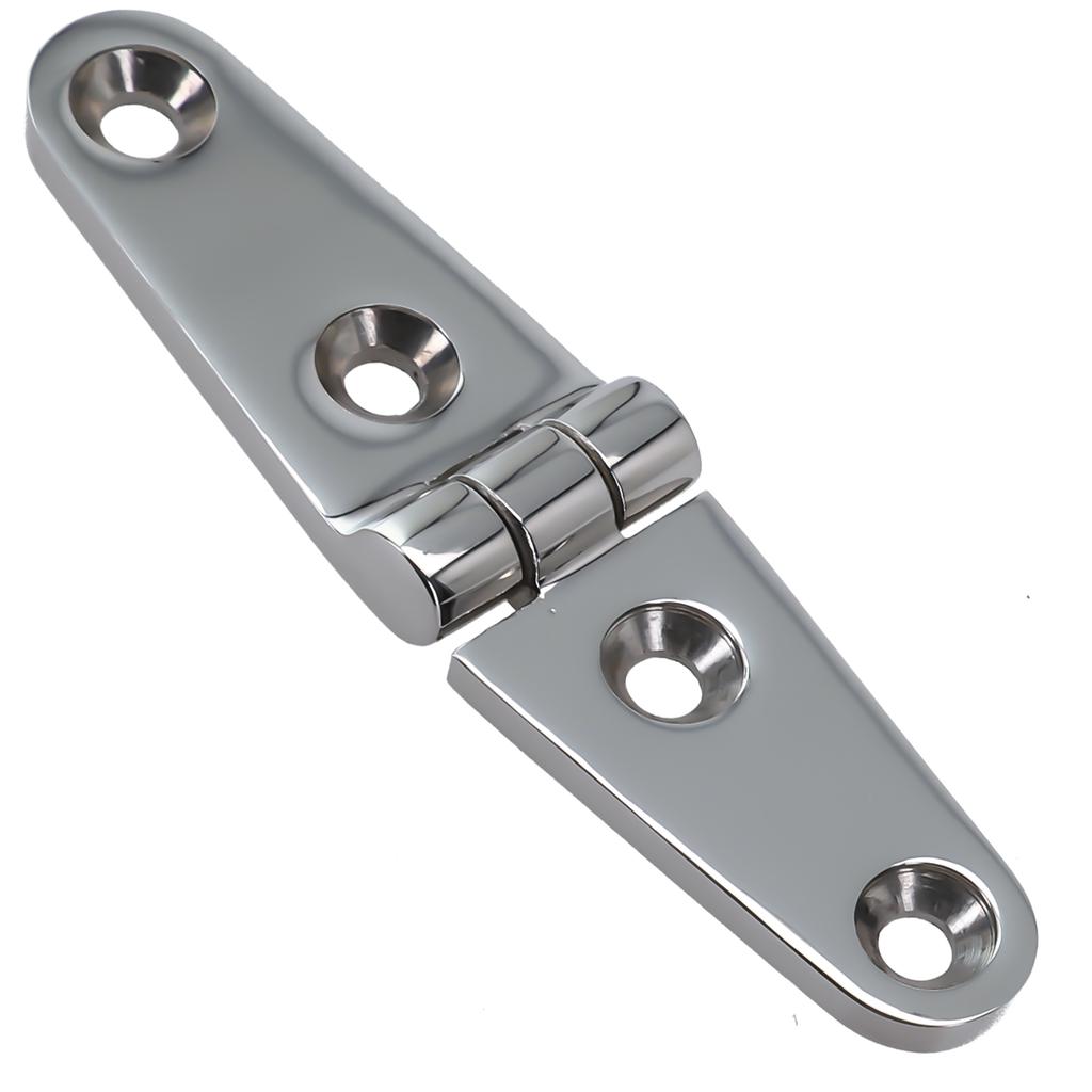 Marine Grade 316 Stainless Steel Strap Butt Hinge with 4 Mounting Holes for Hatch Doors Cabinet Use On Boats and Yachts