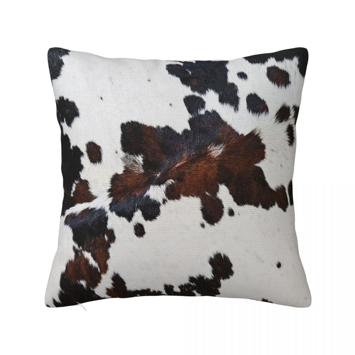 Cowhide Art Rustic Animal Fur Pattern Pillowcase Polyester Cushion Comfort Throw Pillow Sofa Decorative Cushions Used 30x30 cm