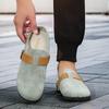 Comfortable Mens Slippers with Leather Upper  Casual Shoes Lightweight Breathable for Indoor Outdoor Use