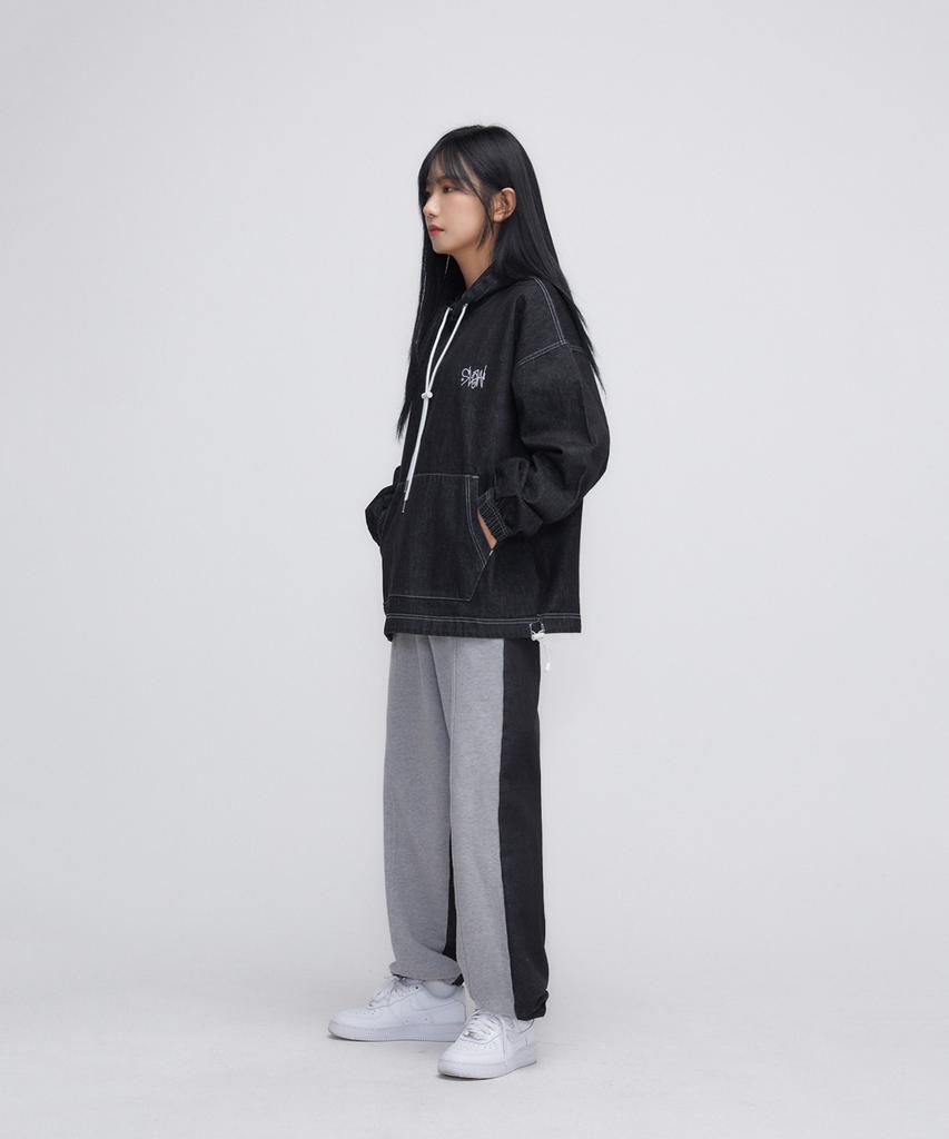 Denim Washed Hoodie_Black