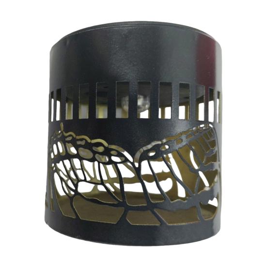 Solar Fence Light Outdoor Deck Step Wall Light Waterproof LED Warm Yellow Light with Flower/Butterfly Pattern for Yard Porch Patio Backyard Decor