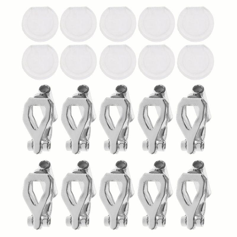 20x Clip-on Earrings Converter with Comfort Earring Pads DIY for Non-Pierced Ear