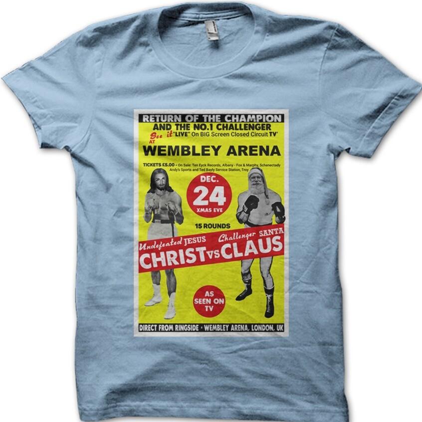 Jesus Christ vs Santa Claus Christmas Special printed t-shirt 8999 S разноцветный