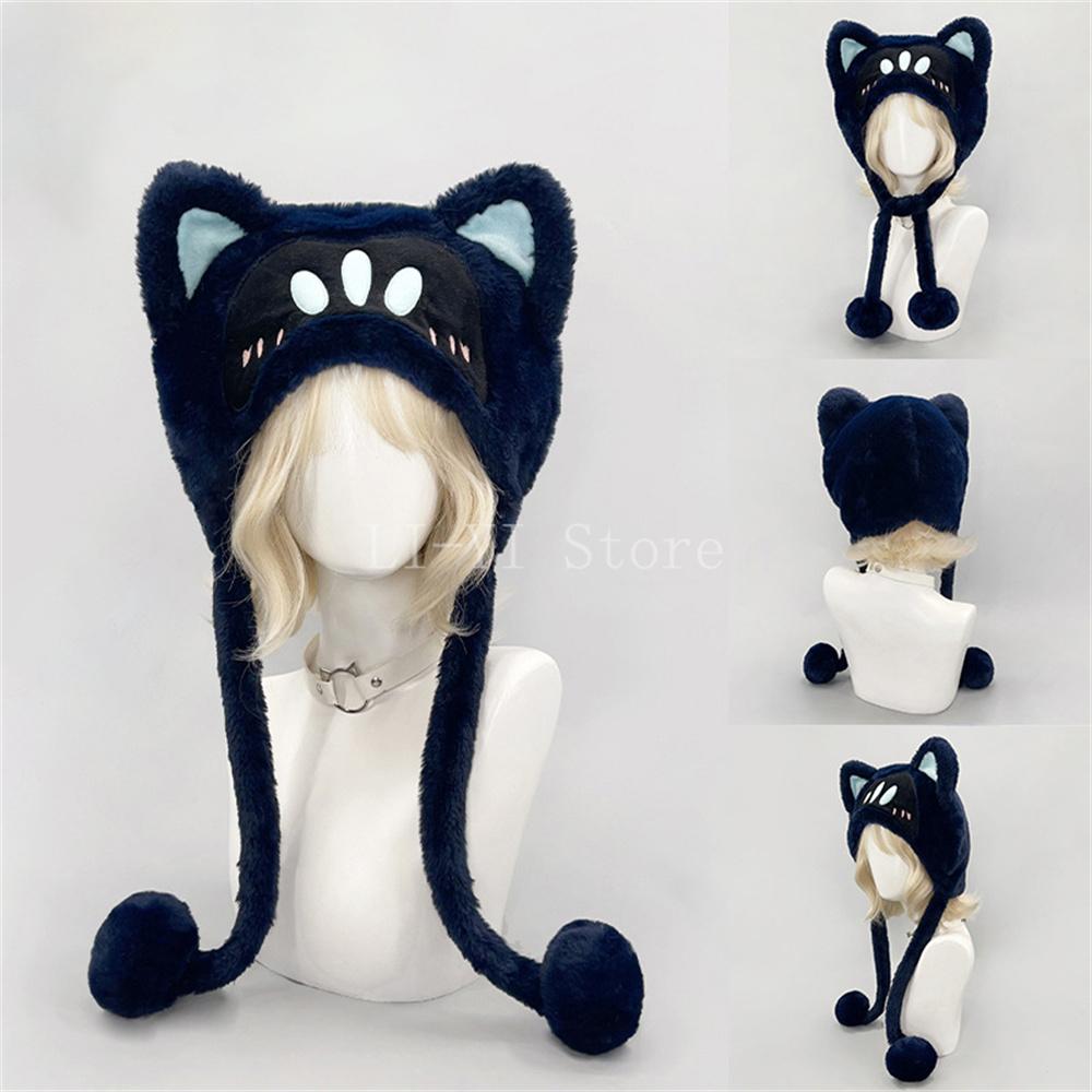 New Plush Winter Hat Gamer Cute Cat Ear Cap Kawaii Ski Hat with Animal Ears Game Character Beanie for Cosplay & Warmth