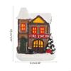 62KD Christmas LED Lighted Miniature Snow House Resin Ornament Village Scene Battery Operated Luminous Figurine Xmas Decor