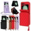 Crossbody Lanyard Leder Brieftaschenhülle Reißverschluss Klapphülle Für Für Samsung Galaxy Z Flip 7 6 5 4 3 Handyhülle Stoßfest Karten Tasche