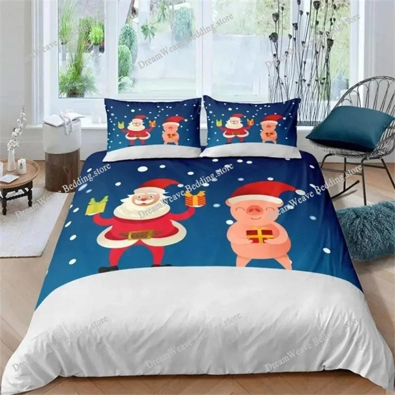 Cartoon Lovely Pig Duvet Cover Set Kawaii Animal Bedding Set King Microfiber Farmhouse Wildlife Theme Comforter Cover Pillowcase