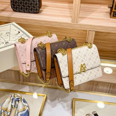 Leather Women's Bag 2023 New Chain Small Square Bag Fashion Versatile Shoulder Crossbody Bag Premium Sense Small Bag