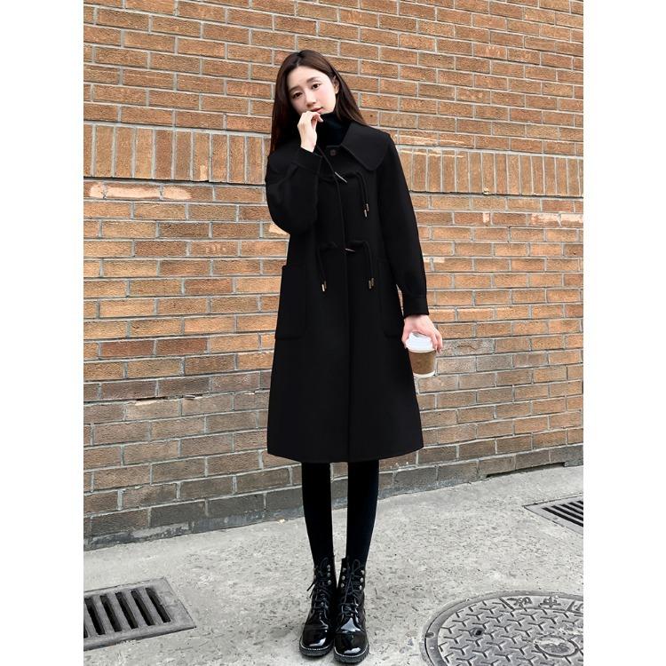 Stylish and Elegant Red Woolen Coat with Horn Buckles for Weddings and Fashionable Women