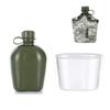 3-teiliges Feldflaschen-Set mit Aluminiumbecher und Hülle für Outdoor-Camping, Wandern, Rucksackreisen, Survival 3-teiliges Feldflaschen-Set