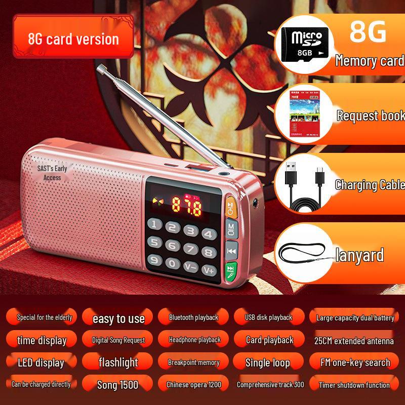 Xianke 2025 Portable Rechargeable Radio & Speaker for Seniors