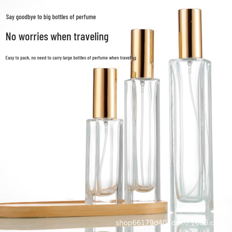 30ml Square Glass Perfume Bottle with Bayonet Seal, Fine Mist & Empty for Cosmetic Use