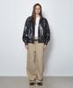 FRANTICSERVICE High-Neck Leather Blouson - Black
