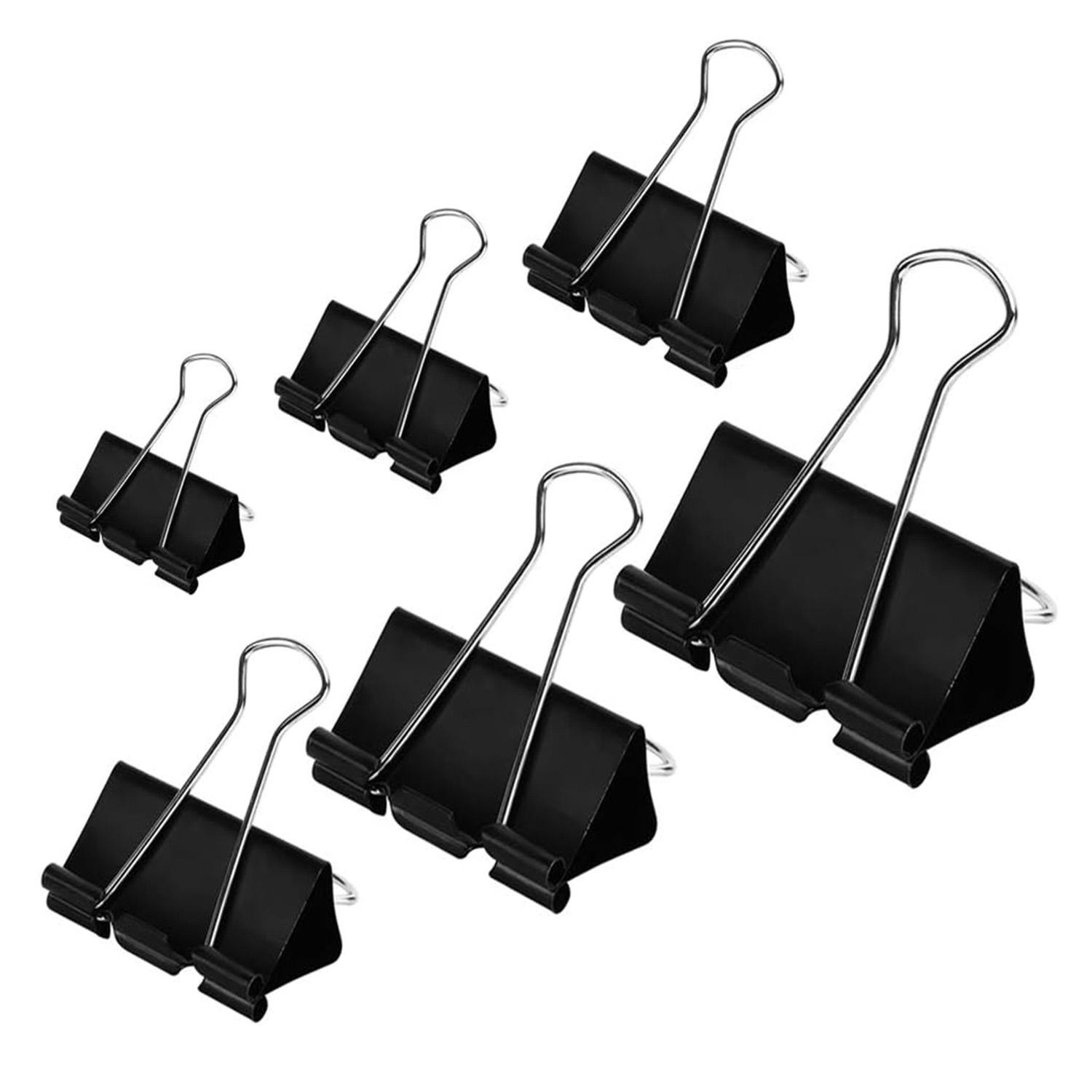 

Скрепки Зажимы для бумаги Ассорти размеров 100 штук (черный) Очень большой Большой Средний Маленький Очень маленький и Микро 6 размеров в одной упаковке, удовлетворят ваши различные потребности в использовании