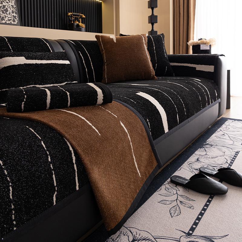 Žinylkový polštář na pohovku, Univerzální pro všechna roční období, Protiskluzový a nečistoty odpuzující sedák Nový potah na koženou pohovku Krycí látka