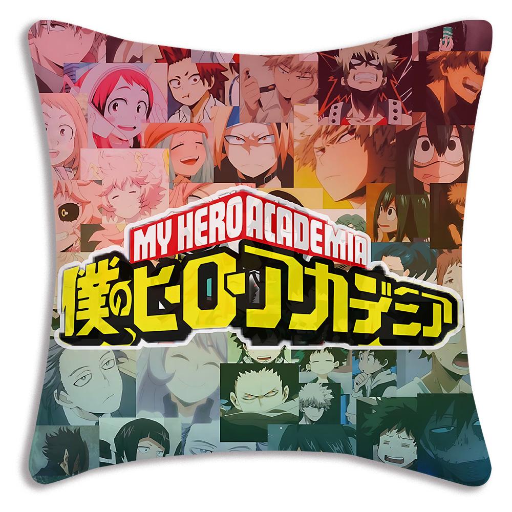 Anime My h-Hero Academias Pillow Covers Cartoon Sofa Decorative Home Double-sided Printing Short Plush Cute Cushion Cover