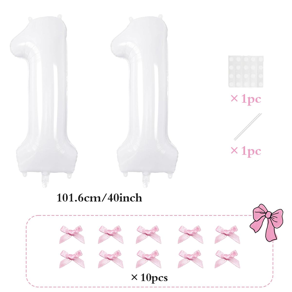 

2pcs101.6cm pink bow decoration white digital balloon for birthday anniversary wedding graduation season New Year decoration 40inch