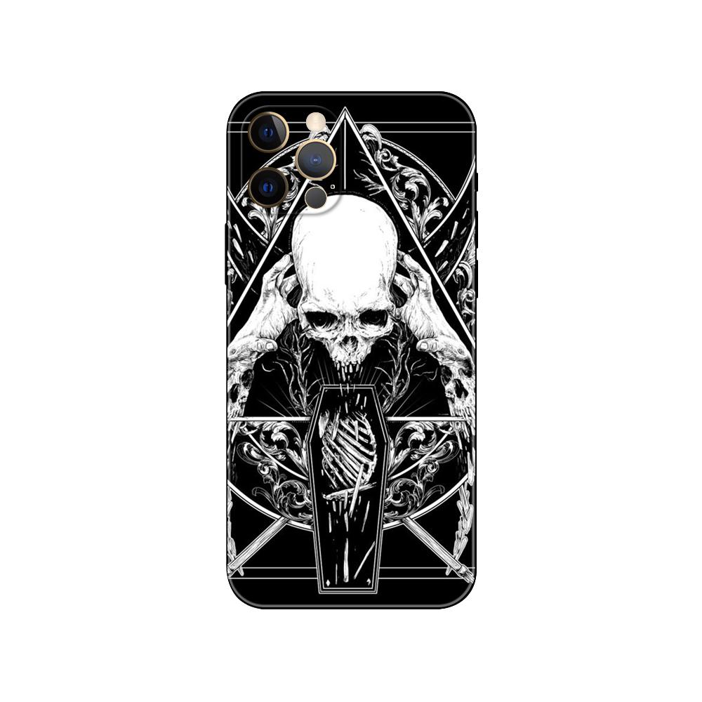 

Чехол для телефона «Сатанинский страшный череп» для iPhone 5 5S 2020se 6 6s 7 8 plus x 10 XR XS 11 12 13 mini pro MAX, черная задняя крышка из ТПУ iphone X