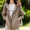 Hooded jacket, high-end short trench coat, baseball jacket, spring and autumn women's jacket