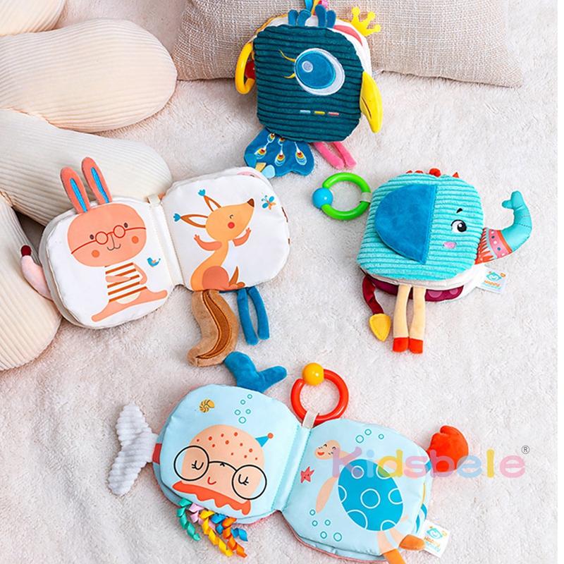 Cloth Belted Hanging Toy With Feather Animal Cloth Book Early Education Toy Montessori Educational Toy